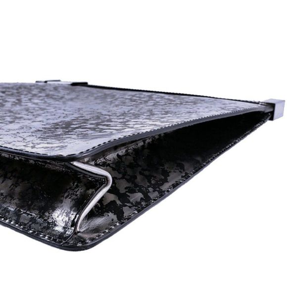 MAISON MARTIN MARGIELA Silver & Black Metallic Printed Handbag Large Clutch - Picture 4 of 10